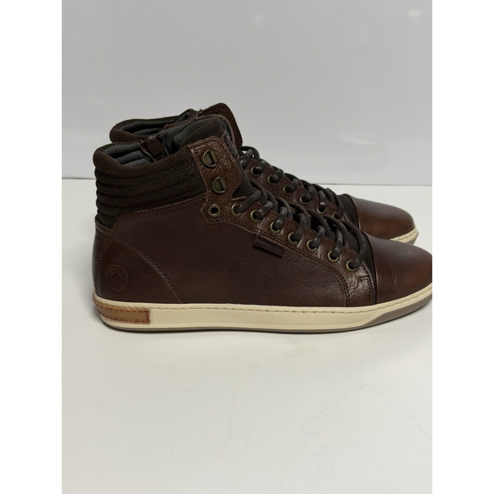 Bullboxer Laytone Brown Leather Lace Up High Top Sneakers Men's Size 8 New